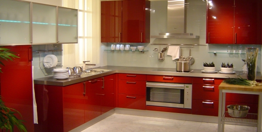 Modern minimalist red kitchen cabinets kitchen design