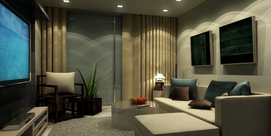 Modern minimalist small living room